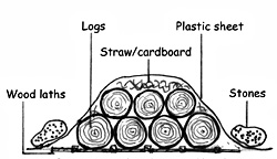 Covered log pile